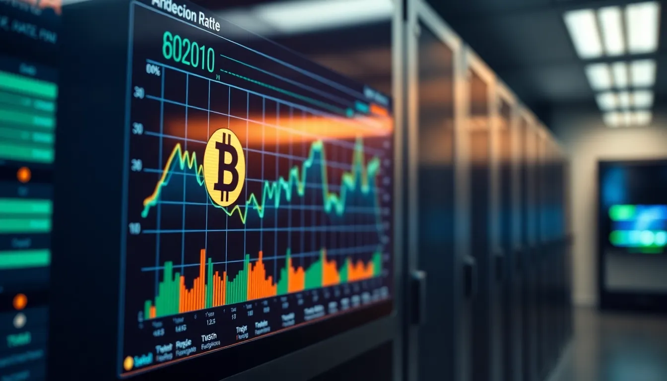 비트코인 해시레이트와 시장 심리 그래프 예시